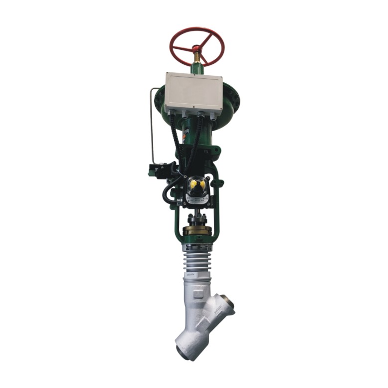 Float type steam trap on a steam condensate line